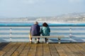 People looking at the view on San Clemente Pier.