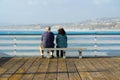 People looking at the view on San Clemente Pier. Royalty Free Stock Photo