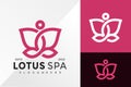 People Lotus Spa Logo Design Vector illustration template