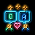 people love dialogue neon glow icon illustration