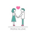 People in love line icon