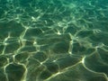 Blue sea water with sun patterns