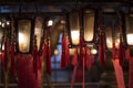 wish-making lanterns in a chinese temple