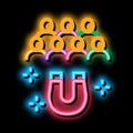 people magnet neon glow icon illustration