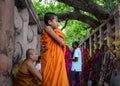 People at Mahabodhi Temple in Gaya, India Royalty Free Stock Photo