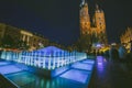 People in Main Market Square of the Old City in Krakow, Poland Royalty Free Stock Photo