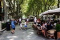 People on the main pedestrian-only street