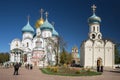 People on main square in Holy Trinity-Sergius Lavra