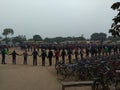 People make Human chains and free rides on road in madhubani bihar India