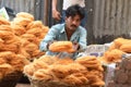 People making Pheni a sweet dish for Roza IftarBreaking the fast