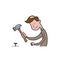 People man hammer cartoon