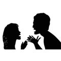 People man and woman angry couple fighting and shouting at each other vector Royalty Free Stock Photo