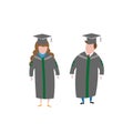 People man and woman graduation Royalty Free Stock Photo