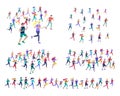 People Marathon Running Sport race sprint, concept illustration running men and women wearing sportswer in landscape