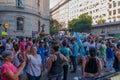 People march celebrating the change of government in Argentina