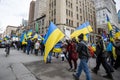 Protest against Russian Invasion of Ukraine in Montreal, Canada Royalty Free Stock Photo