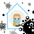 People with mask to protect them from Corona virus, Ilustration graphic of Stop Corona Virus. Vector Illustration