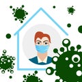 People with mask to protect them from Corona virus, Ilustration graphic of Stop Corona Virus. Vector Illustration