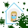 People with mask to protect them from Corona virus, Ilustration graphic of Stop Corona Virus. Vector Illustration