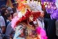 Annual Mardi Gras Fat Tuesday grand parade on maltese street of allegorical floats and masquerader procession