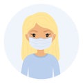 People in medical masks. Character icon. Isolated on white background. Vector illustration. Great for posters, banners