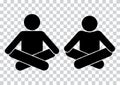 People. Meditation. Yoga icon. Black silhouettes. Vector illustration