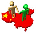 People meeting on China map flag Royalty Free Stock Photo