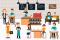 People meeting in the coffee shop infographics elements.illustrator EPS10.