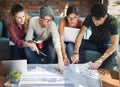 People Meeting Discussion Design Talking Blueprint Concept Royalty Free Stock Photo