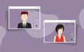 People in video conference Royalty Free Stock Photo