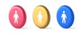 People member user button unrecognizable person human body web application 3d realistic circle icon