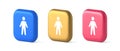 People member user button unrecognizable person human body web application 3d realistic icon