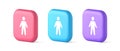 People member user button unrecognizable person human body web application 3d realistic icon