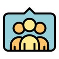 People message icon vector flat