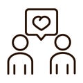 People message love community and partnership line icon