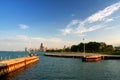 people at Michigan lake in summer, Chicago Royalty Free Stock Photo