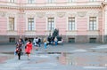 People in Mikhaylovsky Castle. Saint-Petersburg. Russia