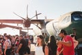 People at the military air base to visit the Portoes Abertos Ala Royalty Free Stock Photo