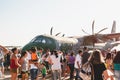 People at the military air base to visit the Portoes Abertos Ala