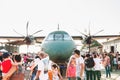 People at the military air base to visit the Portoes Abertos Ala Royalty Free Stock Photo