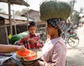 People at Mingun village in Mandalay, Myanmar Royalty Free Stock Photo