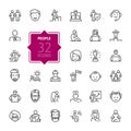 People - minimal thin line web icon set. Outline icons collection Royalty Free Stock Photo