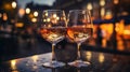 People are minted with glasses of wine with bokeh background. Generative AI. Royalty Free Stock Photo