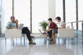 People At Modern Waiting Room In Office Royalty Free Stock Photo