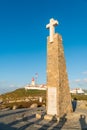 People at the monument marking Cabo da Roca as the westernmost e