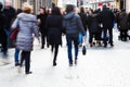 People in motion blur in the shopping street Royalty Free Stock Photo