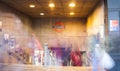 People in motion at London Underground station, rush hour photo. United Kingdom Royalty Free Stock Photo