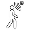 People motion sensor icon, outline style