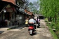 Pengzhou, China: Motorbikes on Old Street