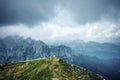 People in mountains, background alps Royalty Free Stock Photo